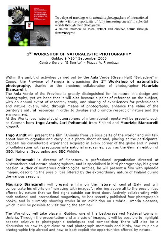 1 Workshop of Naturalistic Photography